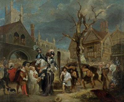 Martyrdom af biskop Hooper (olie på lærred) af Michael William Sharp