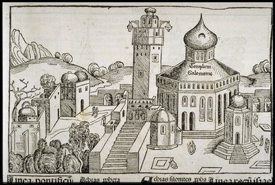 Templum Salomonie fra Schedels Chronicle of the World, ca 1493. af Michael Wolgemut