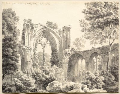 Inde i East End af Nettley Abbey, 1794. af Michel Angelo Rooker