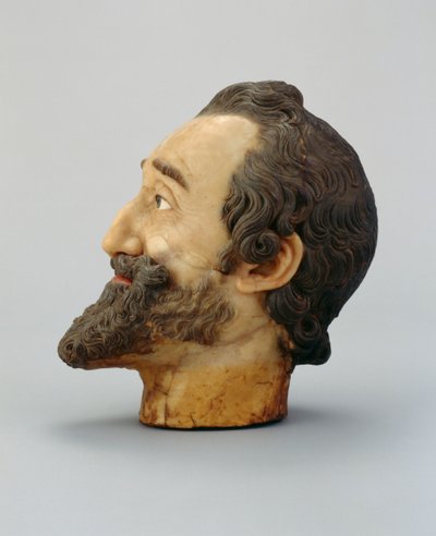 Portræthoved af Henrik IV af Frankrig, ca. 1610 (voks) (se også 312106 og 312138) af Michel Bourdin