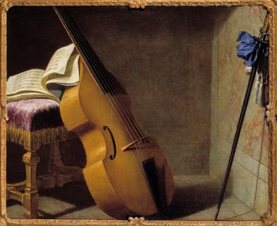 Basse, nodebog og spee. Maleri af Michel Boyer (1668-1724) af Michel Boyer