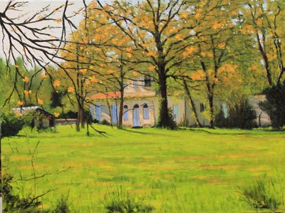 Maison Girondine olie, 2018 (olie på lærred) af Michel Bultet