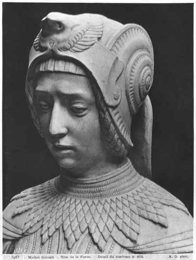 Nantes, Sankt Peter og Sankt Paul-katedralen, gravsted for Frans II, hertug af Bretagne og Marguerite af Foix, hoved af styrke, 1502-07 (gipsafstøbning fra marmor) (detalje) af Michel Colombe