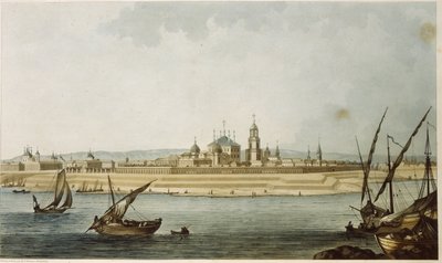 Tver (Rusland). (fra 1931 til 1991 hed byen Kalinin). Beskrivelse af den neoklassiske by, som den blev genopbygget efter dens ødelæggelse ved brand i 1763, samt aktiviteterne på Volga, der grænser op til byen. Arbejde af Michel Fr af Michel Francois Damam Demartrait