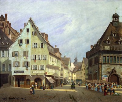 Place du Marche-aux-Fruits, Colmar, 1875 af Michel Hertrich