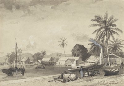 Corbeaux Town, Port of Spain af Michel Jean Cazabon