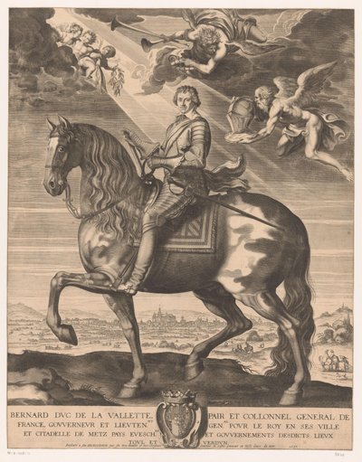 Ridesportræt af Bernard de Foix de la Valette, hertug af Epernon af Michel Lasne