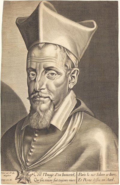 Francois La Rochefoucauld af Michel Lasne after Daniel Dumonstier