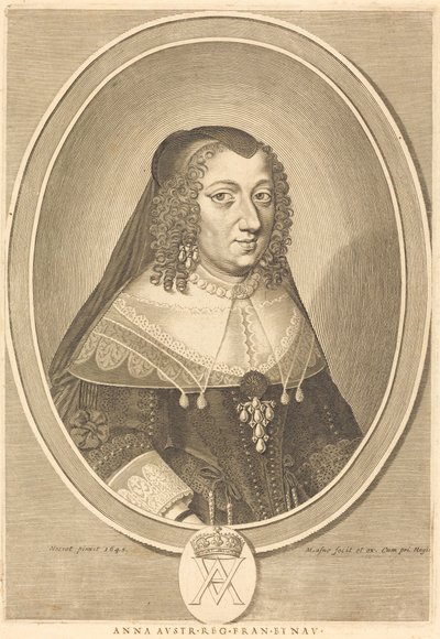 Anne af Østrig af Michel Lasne after Jean Nocret