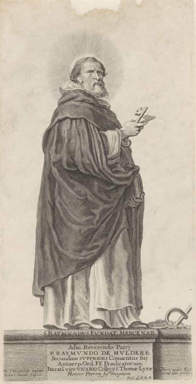 Den hellige Raymond van Peñafort St. Raymond Founds. lejesoldat (titel på objekt) af Michel Natalis