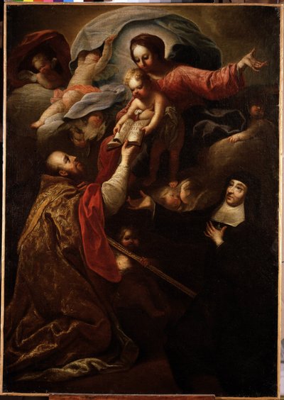 Jomfru og barn, Saint Francois de Salles og Saint Joan of Chantal (maleri) af Michel Serre