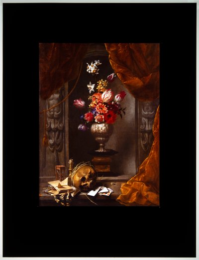 Stilleben med vase med blomster af Michel de Bouillon