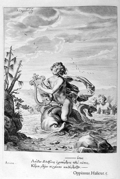 Arion reddet af en delfin, 1655 af Michel de Marolles