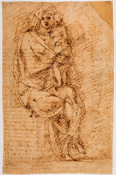 Madonna og barn af Michelangelo (after) Buonarroti