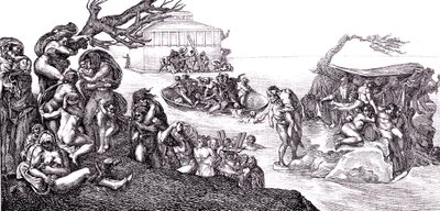 Oversvømmelsen af Michelangelo (after) Buonarroti