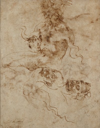 En figur, der ligner en Triton, c1490-1560 af Michelangelo Buonarroti