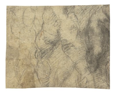 En nøgen mand set bagfra af Michelangelo Buonarroti