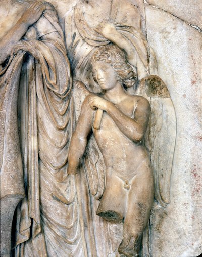 Angel, Venedig marmor, tidligt 16. århundrede. Begravelsesceremoni, detaljer, Louvre-museet. Skulptur af Michelangelo Buonarroti dit Michel Ange (Michelangelo eller Michelangelo af Michelangelo Buonarroti