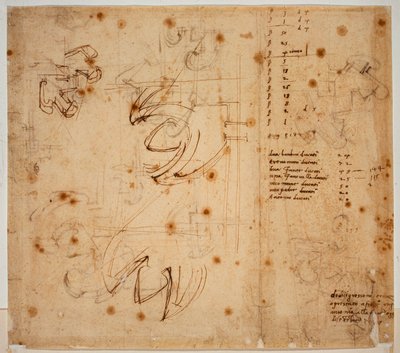Autografstudier og optællinger af Michelangelo Buonarroti