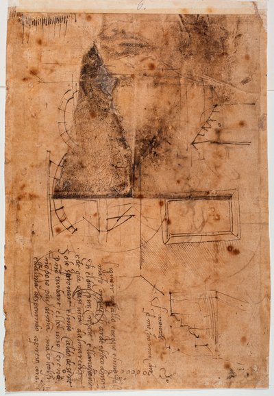 Autograferede arkitektoniske studier og poetiske fragmenter af Michelangelo Buonarroti