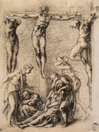 Korsfæstelse, tegning af Michelangelo. Musée du Louvre, Paris af Michelangelo Buonarroti