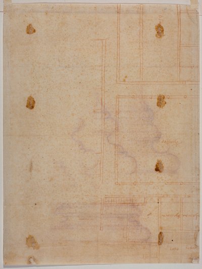 Fragmentarisk grundplan af klosteret San Lorenzo af Michelangelo Buonarroti