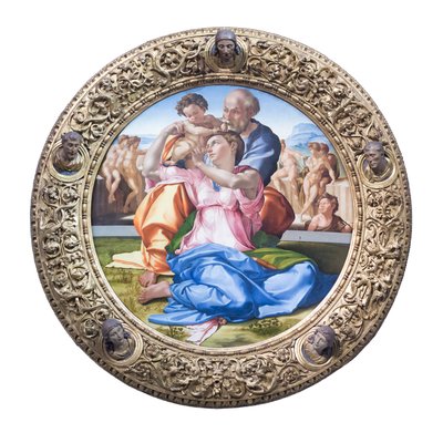 Hellig familie med den unge Johannes Døberen, kendt som "Doni tondo" af Michelangelo Buonarroti