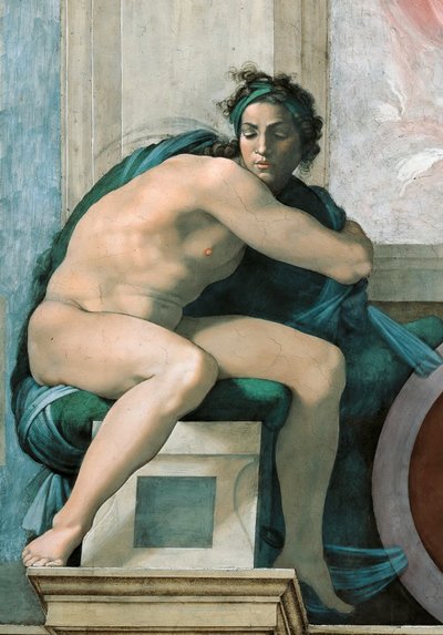 Ignudo Sixtinske Kapel loft i Vatikanet, 1508-1512. af Michelangelo Buonarroti