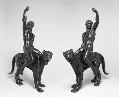 Nøgne bacchants rider pantere, ca. 1506-08 (bronze) af Michelangelo Buonarroti