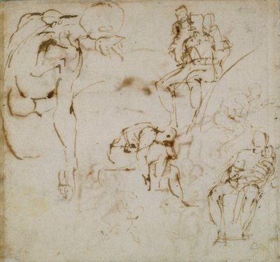 Side fra en skitsebog, c1490-1560 af Michelangelo Buonarroti