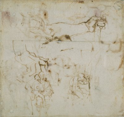 Side fra en skitsebog, c1490-1560 af Michelangelo Buonarroti