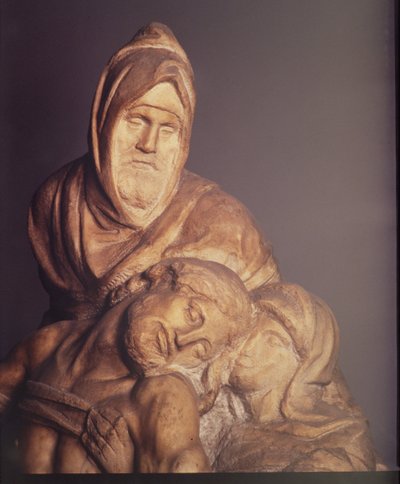 Pieta, 1553 marmordetalje af 120999 af Michelangelo Buonarroti