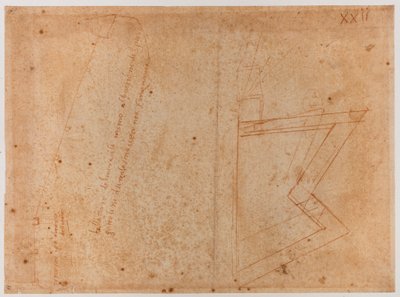Plan af murene nær porten til Skt. Pier Gattolini af Michelangelo Buonarroti