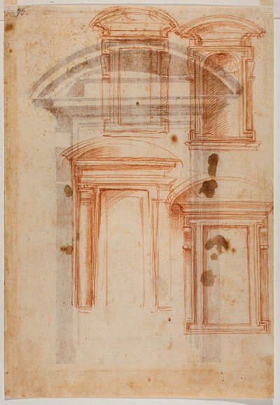 Portalundersøgelse for Laurentian Library af Michelangelo Buonarroti