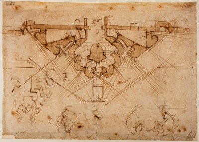 Projekt af volde til en port af Michelangelo Buonarroti
