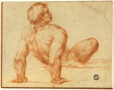 Siddende nøgen mand af Michelangelo Buonarroti