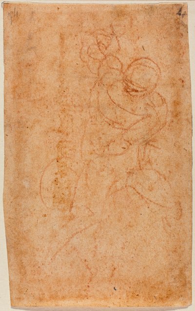 Siddende mandlig nøgen af Michelangelo Buonarroti