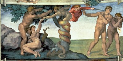 Det sixtinske kapel loft (1508-12): Menneskets fald af Michelangelo Buonarroti