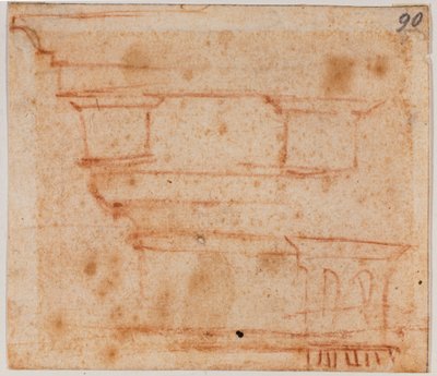 Skitse af entablatur af Michelangelo Buonarroti