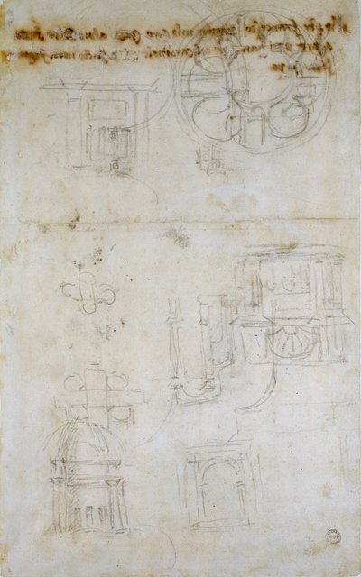 Skitse, der viser Studies for St Peter