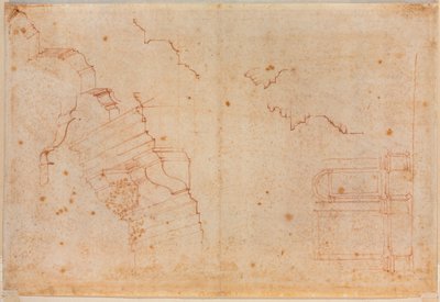 Studier af romerske monumenter, 16. århundrede (tegning) af Michelangelo Buonarroti