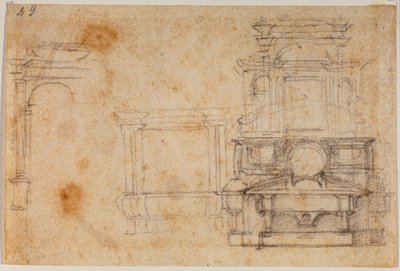 Studier af gravmonumenter til det nye sakristi af Michelangelo Buonarroti