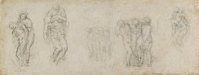 Studier til en Pieta og en Begravelse, 1500-tallet af Michelangelo Buonarroti