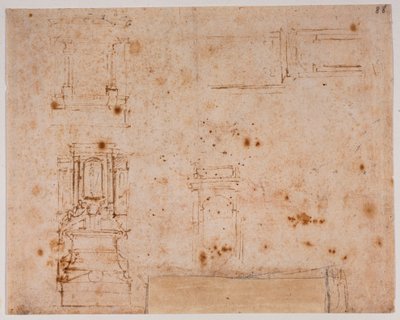 Studier af gravmonumenter til det nye sakristi af Michelangelo Buonarroti