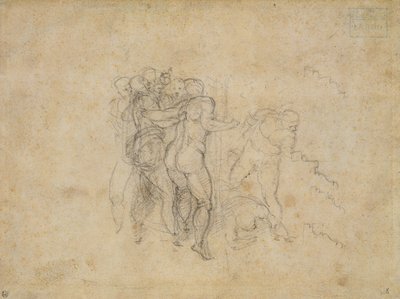 Studie til den sidste dom (grafit på papir) af Michelangelo Buonarroti
