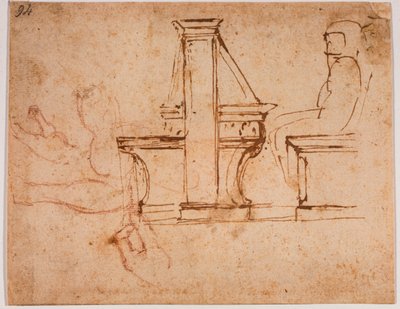 Studie til loftet i læsesalen på Laurentian Library af Michelangelo Buonarroti
