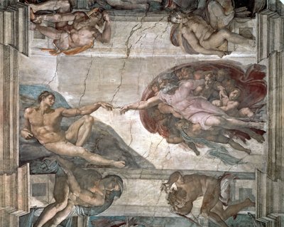 Skabelsen af Adam fra Det Sixtinske Kapel af Michelangelo Buonarroti