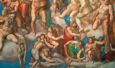 The Last Judgment Fresco af Det Sixtinske Kapel i Vatikanet, 1536-1541. af Michelangelo Buonarroti
