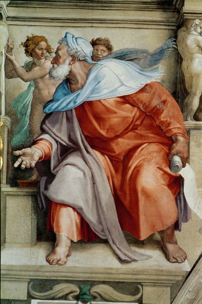 Det Sixtinske Kapel; loftsfresker efter restaurering (freske) af Michelangelo Buonarroti