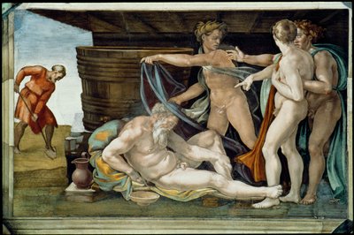 Det Sixtinske Kapel; loftsfresker efter restaurering (freske) af Michelangelo Buonarroti
